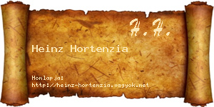 Heinz Hortenzia névjegykártya